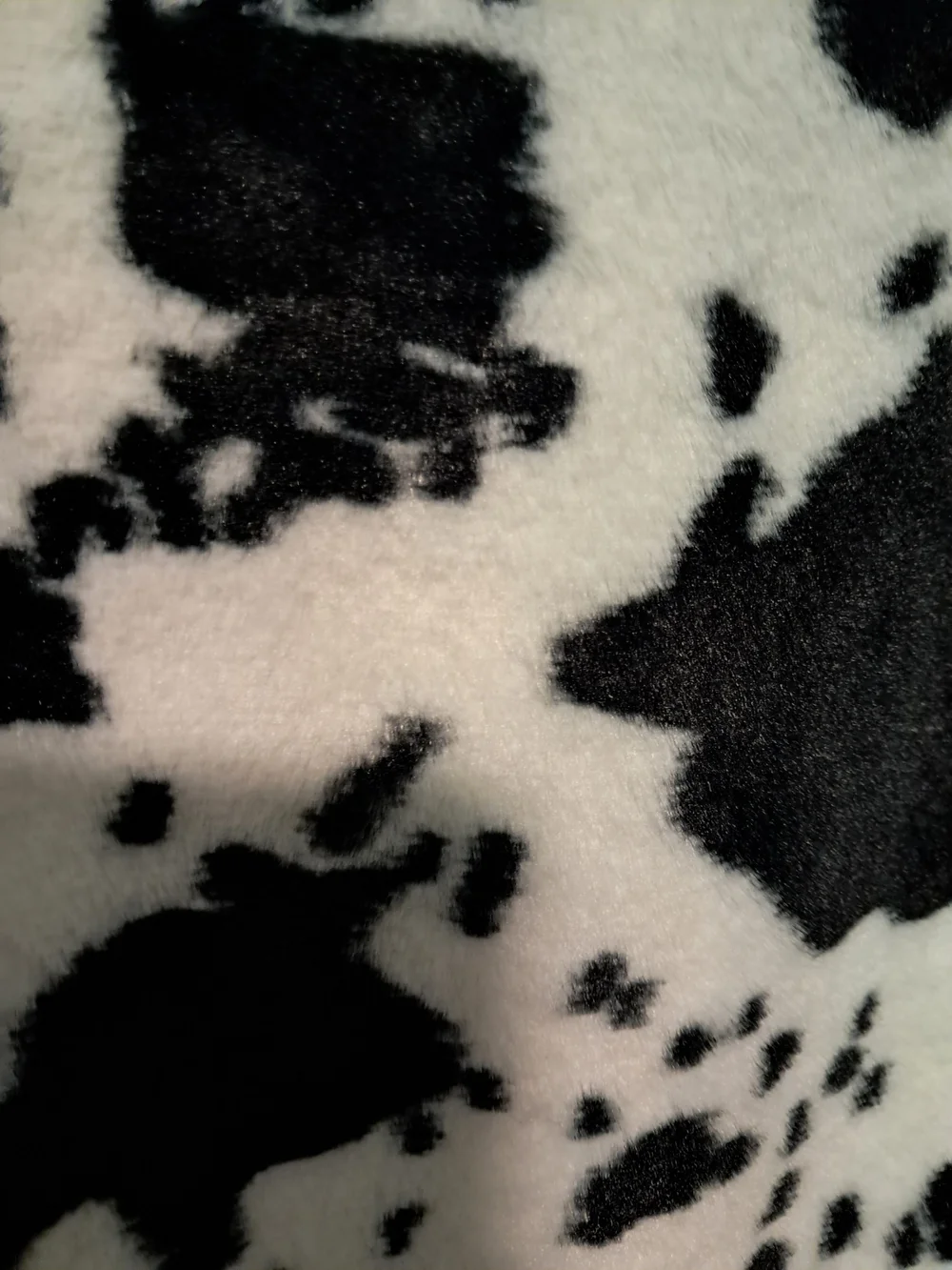 Black & White Faux Fur Cow Print Pillow Cover 22x22